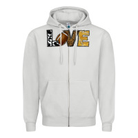 Dove Grey football love Zipper Hoodie - RanaPortraitStore