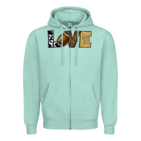 Seafoam football love Zipper Hoodie - RanaPortraitStore