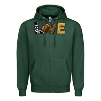 Sports Green football love Zipper Hoodie - RanaPortraitStore