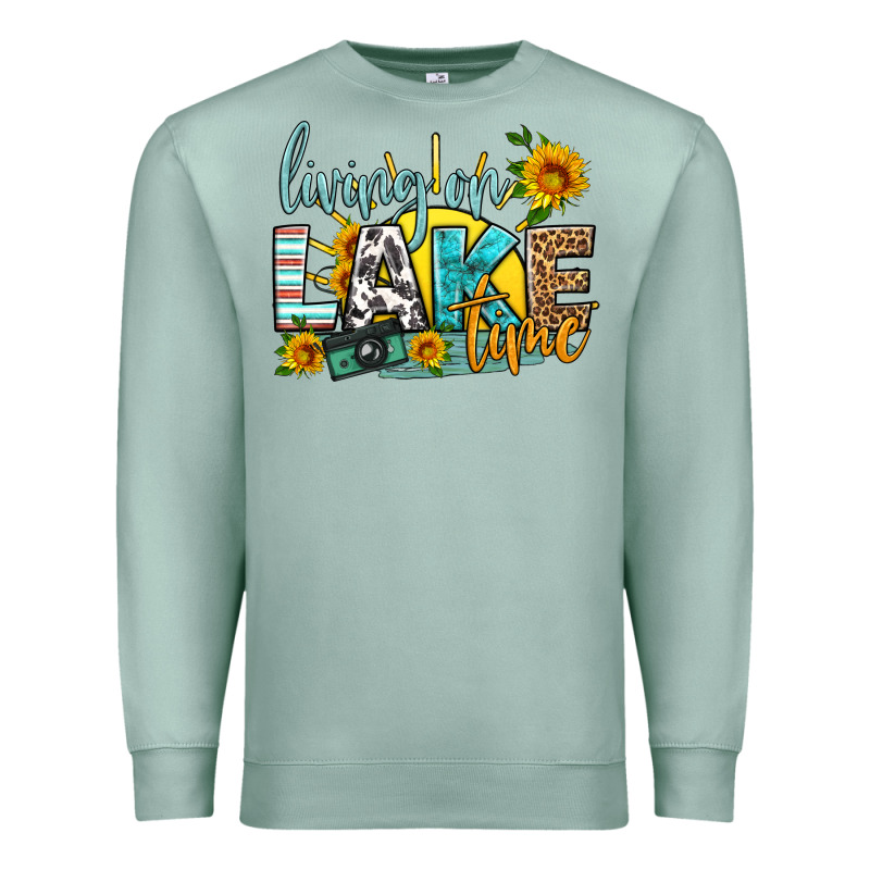 Living On Lake Time Premium Sweatshirt by HRA Design Shop | Teevron