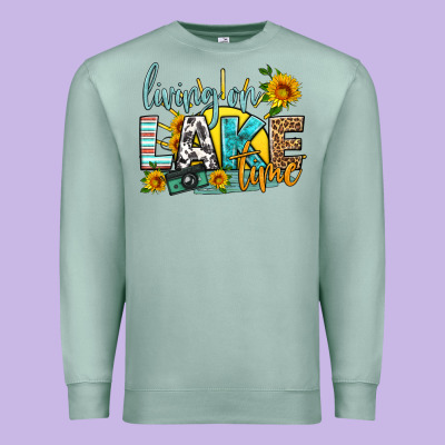 Living On Lake Time Premium Sweatshirt Designed By Hra Design Shop