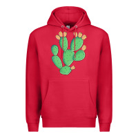 Cardinal texas prickly pear cactus Premium Hoodie - Artiststas