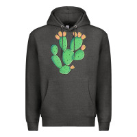 Charcoal Heather texas prickly pear cactus Premium Hoodie - Artiststas
