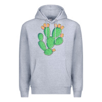 Heather Grey texas prickly pear cactus Premium Hoodie - Artiststas