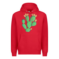Red texas prickly pear cactus Premium Hoodie - Artiststas