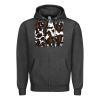 Charcoal Heather cowhide background Zipper Hoodie - RanaPortraitStore