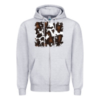 Heather Grey cowhide background Zipper Hoodie - RanaPortraitStore