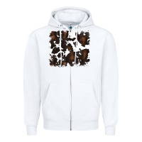 White cowhide background Zipper Hoodie - RanaPortraitStore
