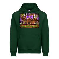 Forest Green happy mardi gras y'all cow Urban Hoodie - Jasminsmagicworld