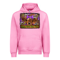 Fuchsia Pink happy mardi gras y'all cow Urban Hoodie - Jasminsmagicworld