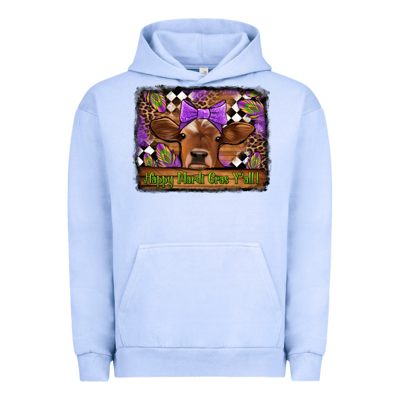 Happy Mardi Gras Y'all Cow Urban Hoodie by Jasminsmagicworld | Teevron