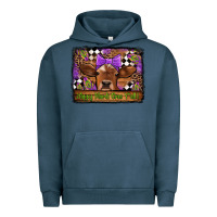 Pigment Midnight Navy happy mardi gras y'all cow Urban Hoodie - Jasminsmagicworld