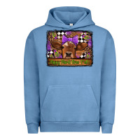 Pigment Pebble Blue happy mardi gras y'all cow Urban Hoodie - Jasminsmagicworld