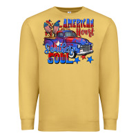 Antique Gold American heart southern soul truck 4th of july Premium Sweatshirt - CowGirlArtShop