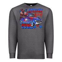 Charcoal Heather American heart southern soul truck 4th of july Premium Sweatshirt - CowGirlArtShop