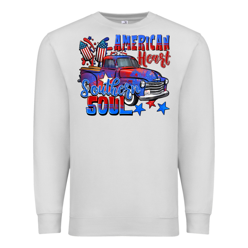 American Heart Southern Soul Truck 4th Of July Premium Sweatshirt by CowGirlArtShop | Teevron