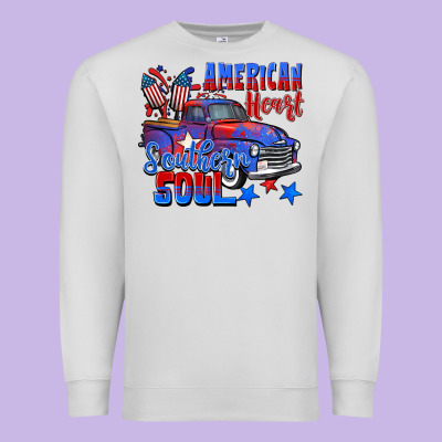 American Heart Southern Soul Truck 4th Of July Premium Sweatshirt Designed By Cowgirlartshop