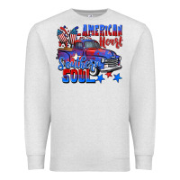 Oatmeal Heather American heart southern soul truck 4th of july Premium Sweatshirt - CowGirlArtShop