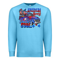 Ocean Blue American heart southern soul truck 4th of july Premium Sweatshirt - CowGirlArtShop