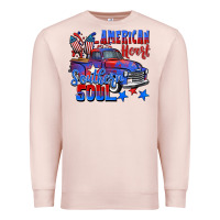 Pale Pink American heart southern soul truck 4th of july Premium Sweatshirt - CowGirlArtShop