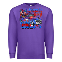 Purple American heart southern soul truck 4th of july Premium Sweatshirt - CowGirlArtShop