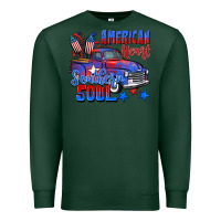 Sports Green American heart southern soul truck 4th of july Premium Sweatshirt - CowGirlArtShop