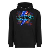 Black America with lightning bolt Heavyweight Hoodie - Zillion Design Studio
