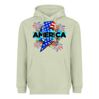 Matcha America with lightning bolt Heavyweight Hoodie - Zillion Design Studio