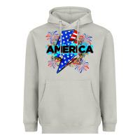 Moon Dust America with lightning bolt Heavyweight Hoodie - Zillion Design Studio