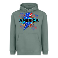 Sage America with lightning bolt Heavyweight Hoodie - Zillion Design Studio