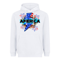White America with lightning bolt Heavyweight Hoodie - Zillion Design Studio