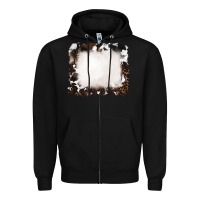Black cowhide and leopard background Zipper Hoodie - RanaPortraitStore