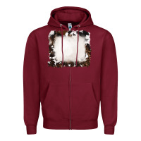 Burgundy cowhide and leopard background Zipper Hoodie - RanaPortraitStore