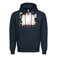 Navy cowhide and leopard background Zipper Hoodie - RanaPortraitStore