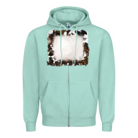 Seafoam cowhide and leopard background Zipper Hoodie - RanaPortraitStore