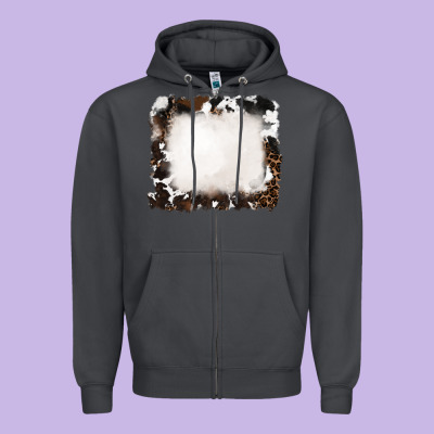 Zipper Hoodie cowhide and leopard background