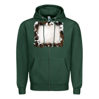 Sports Green cowhide and leopard background Zipper Hoodie - RanaPortraitStore