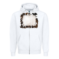 White cowhide and leopard background Zipper Hoodie - RanaPortraitStore