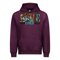 Mauve Wine love cats scottish fold Urban Hoodie - LillyAllenDesigns