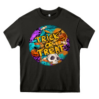 Asphalt Trick Or Treat Hallowen Round Heavy Core Tee - LillyAllenDesigns