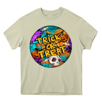 Mossy Trick Or Treat Hallowen Round Heavy Core Tee - LillyAllenDesigns