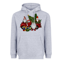 Heather Grey christmas gnomes with truck Heavyweight Hoodie - RanaPortraitStore