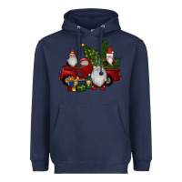Navy christmas gnomes with truck Heavyweight Hoodie - RanaPortraitStore