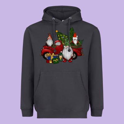Christmas Gnomes With Truck Heavyweight Hoodie Designed By Ranaportraitstore