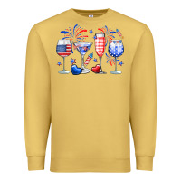 Antique Gold 4th of July wine glasses Premium Sweatshirt - Neo Western
