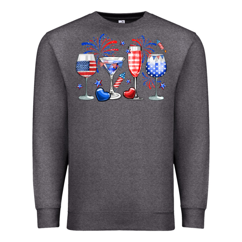4th Of July Wine Glasses Premium Sweatshirt by Neo Western | Teevron
