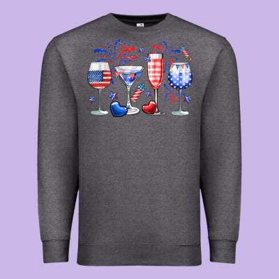 4th Of July Wine Glasses Premium Sweatshirt Designed By Neo Western