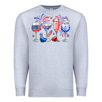 Heather Grey 4th of July wine glasses Premium Sweatshirt - Neo Western