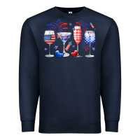 Navy 4th of July wine glasses Premium Sweatshirt - Neo Western