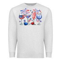 Oatmeal Heather 4th of July wine glasses Premium Sweatshirt - Neo Western